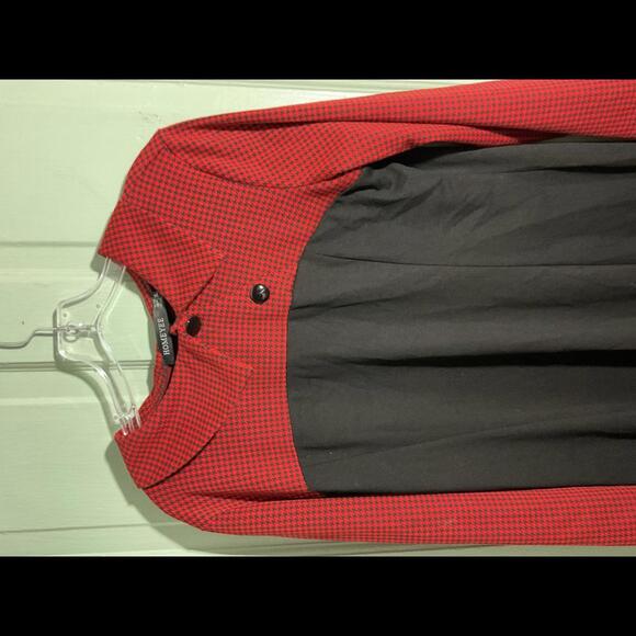 Vintage inspired -Homyee  Red and Black Dress with Peter Pan Collar XL - Picture 3 of 8